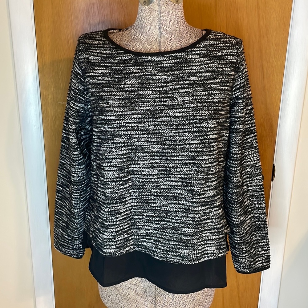 Croft & Barrow Womens Large Black and White Sweater